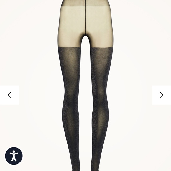 Wolford Shiny Sheer Thighs Black Small - Picture 3 of 6
